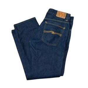 Nudie Jeans Men’s 32x29 Slim Jim Dark Organic Twill Straight Leg Blue NJ3775
